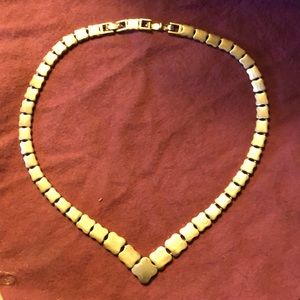 Vintage timeless Monet brushed goldtone necklace.